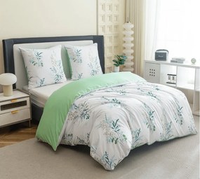PrzytulneMieszkanie.pl PrzytulneMieszkanie.pl Pościel z mikroflanelu VERDELLE biało-zielona Rozmiar pościeli: 70 x 90 cm | 140 x 200 cm