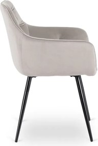 Krzesło Tapicerowane do Salonu MODESTO Szare Welurowe Nowoczesne Loft