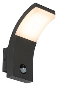 Lampa ścienna zewnętrzna antracytowa z LED IP54 z czujnikiem ruchu - Litt