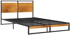Czarne industrialne łóżko z metalu 120x200 cm - Zana