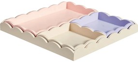 Zestaw 4 drewnianych tac, 30 x 30 x 3 cm