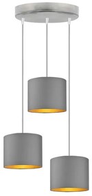 Lampa wisząca potrójna na srebrnym stelażu - M3-C89