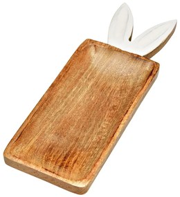 Dekoracyjna taca z drewna mango BUNNY EARS 36x12 cm