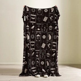 Czarny koc z motywem Halloween z mikropluszu 130x170 cm Enchanted Witchcraft – Catherine Lansfield