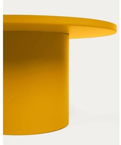 Musztardowy metalowy okrągły stolik ø 72 cm Fleksa – Kave Home
