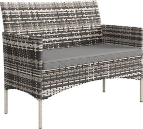 Outsunny 2-osobowa sofa rattanowa na taras z poduszką, antypoślizgowe maty, stalowa rama, jasnoszara | Aosom PL