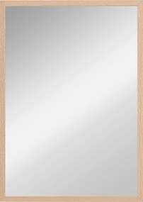 HOMCOM Lusterko ścienne, 50 x 70 cm, ramka w optyce drewna, łatwy montaż, w zestawie śruby