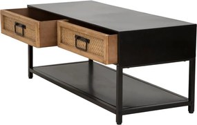 Czarno-naturalna metalowa szafka pod TV 95x38x38 cm Hanoi – Mauro Ferretti