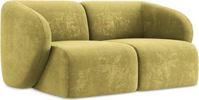 Modułowa sofa 2-osobowa - z tkaniny szenilowej - limonkowy - LANI