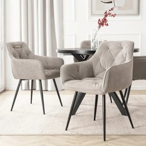 Krzesło Tapicerowane do Salonu MODESTO Szare Nowoczesne Loft
