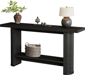 140 cm wąski stolik konsolowy z półką do przechowywania, rustykalny stolik kawowy do przedpokoju