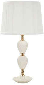 Biała lampa stołowa z tekstylnym kloszem (wysokość 57 cm) Torre – Mauro Ferretti