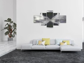 Obraz - Góry na Islandii, geometryczny kolaż (125x70 cm)