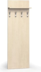 Garderoba z wieszakami PRIMO WOOD, 4 haczyki, półka, tekstura drewna pionowa, brzoza