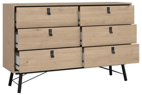 Niska komoda w dekorze dębu 153x95 cm Ry – Tvilum