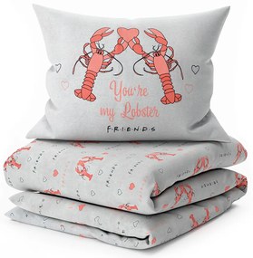PrzytulneMieszkanie.pl PrzytulneMieszkanie.pl Bawełniana pościel FRIENDS MY LOBSTER szara Rozmiar pościeli: 60 x 70 cm | 140 x 200 cm