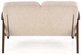 Drewniana beżowa tapicerowana sofa retro - Conti 4X