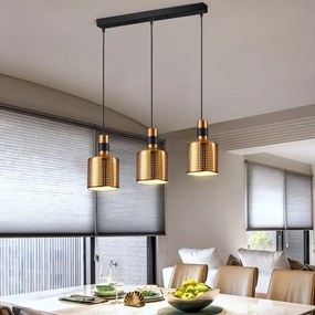 Lampa sufitowa loftowa metalowa wisząca AT37-3SZ-Złoto
