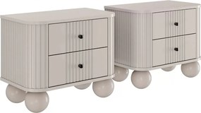Zestaw szafek nocnych Vesper 56 cm - kaszmir / czarne uchwyty / nogi kule