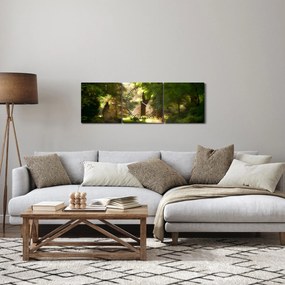 Obraz parku (z zegarem) (90x30 cm)