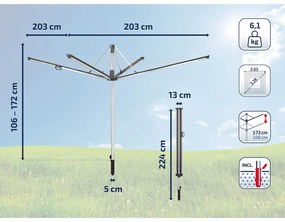 Ogrodowa suszarka na pranie w kolorze srebra 50 m Linomatic 500 Plus – LEIFHEIT
