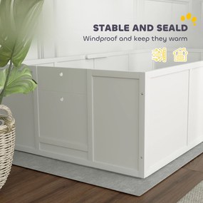 PawHut Boks porodowy dla psów i szczeniąt, z regulowanymi wejściami, dla dużych i małych psów, 196 x 96 x 48 cm, Biały