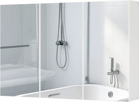 HOMCOM Szafa łazienkowa z lustrem, szafka z 3 lustrowanymi drzwiami, montaż na ścianie, 90 x 15,5 x 60 cm, płyta wiórowa, Biała | Aosom PL