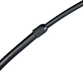 Nowoczesna lampa łukowa czarna z czarnym abażurem z tkaniny - Arc Basic