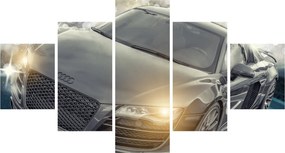 Obraz samochodu Audi - szary (125x70 cm)