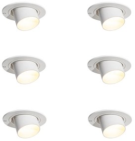 Zestaw 6 reflektorów wpuszczanych biały GU10 35mm okrągłe z możliwością przechylania - Installa Nowoczesny Oswietlenie wewnetrzne