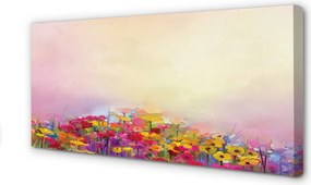 Obraz drukowany na płótnie Obraz Kwiatów na Tle Nieba