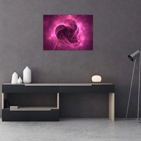 Obraz na szkle - nowoczesna różowa abstrakcja (70x50 cm)