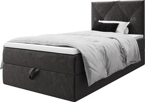 BEDANTE Łóżko kontynentalne ALTEA 80x200 Monolith 92 szare łóżko z pojemnikiem na pościel łóżko pojedyncze łóżko hotelowe topper materac sypialnia pojemnik MONOLITH