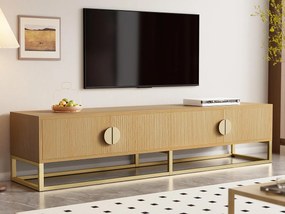 Meble RTV 180x40x40 cm - 4 drzwi - Płyty wiórowe - Naturalny