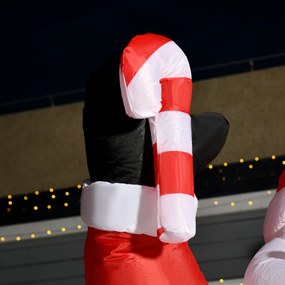 HOMCOM Nadmuchiwana Dekoracja Świąteczna, 2,4 m z oświetleniem LED, laska | Aosom PL