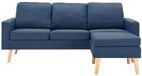 3-osobowa niebieska sofa z podnóżkiem - Muria 4Q