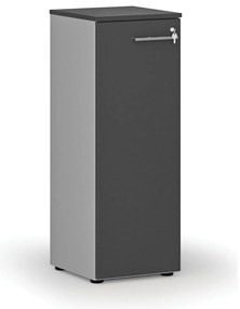 Szafa biurowa niska z drzwiami PRIMO GRAY, 400 x 420 x 1087 mm, szary/grafit