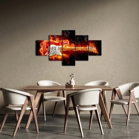 Obraz - Gitara w płomieniach (125x70 cm)