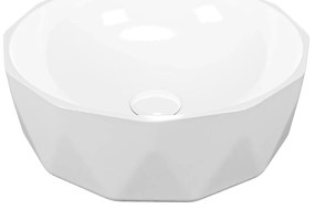 Umywalka z konglomeratu nablatowa okrągła bez otworu na baterię 41 cm PRISMA