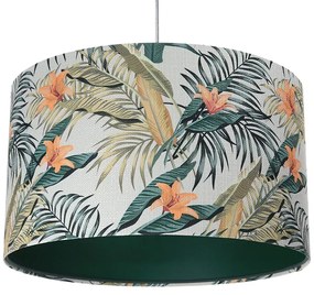 Zielona lampa wisząca z kwiecistym wzorem S9-T75