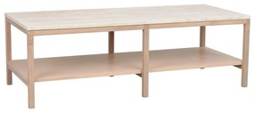 Biało-naturalny stolik z kamiennym blatem 140x60 cm Orwel – Rowico
