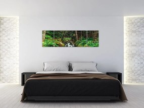 Obraz strumienia w lesie (170x50 cm)