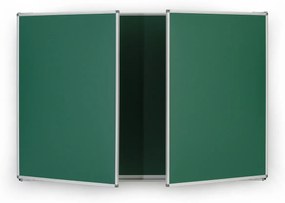 Tablica kredowa ceramiczna zielona składana, magnetyczna, 2400 x 900 mm
