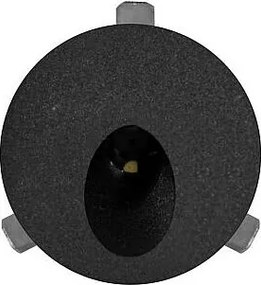 Polo - Beneito & Faure LED wpuszczana lampa schodowa - 2 W, ciepła biel 3200 K, 65° - okrągła, czarna wpuszczana lampa punktowa