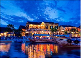 Obraz nocnego miasta Hoi An w Wietnamie (70x50 cm)