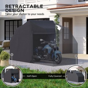 Składany zewnętrzny pokrowiec motocyklowy Outsunny Wodoodporny Ochronny Zimowy XXL 345cmx135cmx191cm Czarny