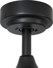 Czarny wentylator sufitowy z nadrukiem drewna 132 cm z LED ściemnialny z pilotem - Joly