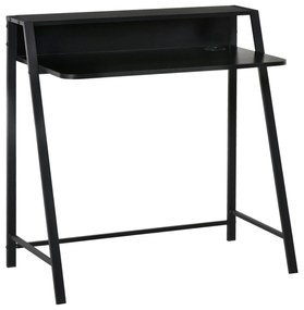 HOMCOM Stolik pod komputer Stół biurowy z szufladą na kable Czarny metal i MDF Stylowy i funkcjonalny 84x45x85 cm | Aosom PL