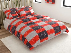 PrzytulneMieszkanie.pl PrzytulneMieszkanie.pl Bawełniana pościel SQUARES BLEND czerwona Rozmiar pościeli: 70 x 90 cm | 140 x 200 cm