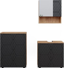 Zestaw mebli łazienkowych antracyt o strukturze plastra miodu 80x41x58.6 irma